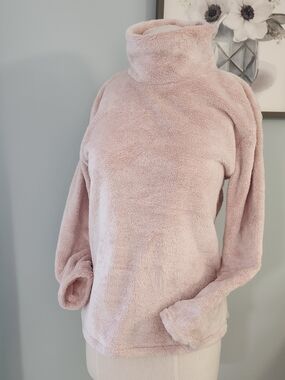 Rafaella Plush Turtleneck Sweater in Dusty Blush